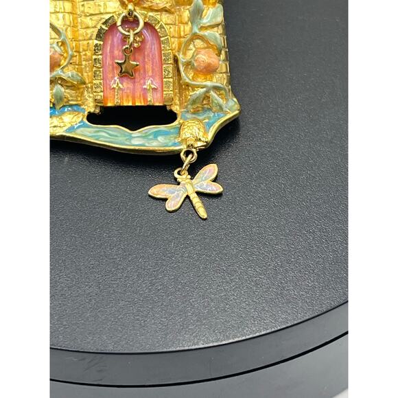 Kirk's Folly Gold-Tone & Enamel
Fairytale Rapunzel Castle w/ Dragonfly Brooch - Picture 2 of 9